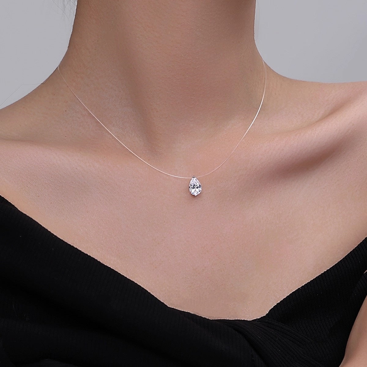 Pear Cut CZ Pendant Necklace – S925 Sterling Silver