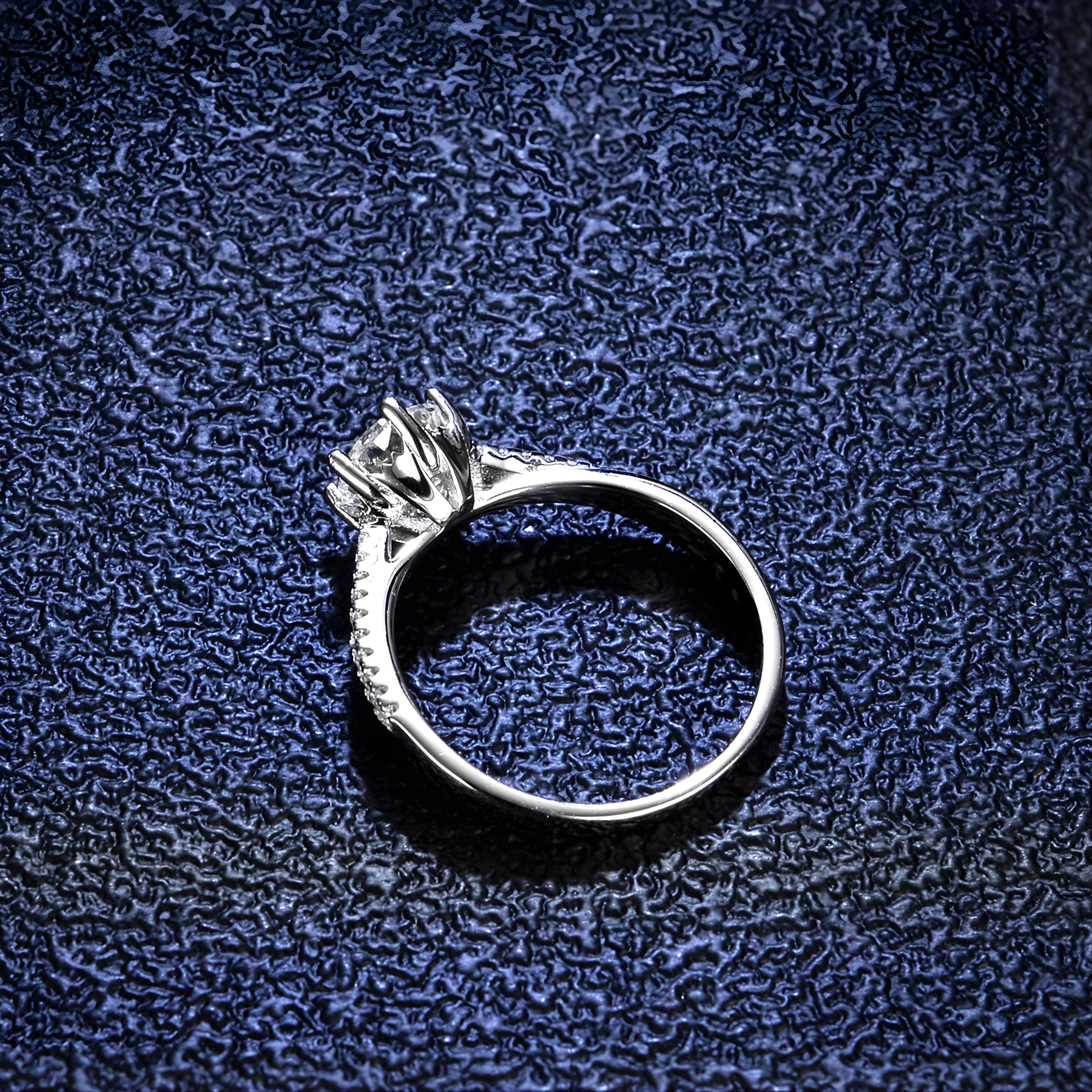 1 Carat D Color Moissanite Classic Pavé Engagement Ring – S925