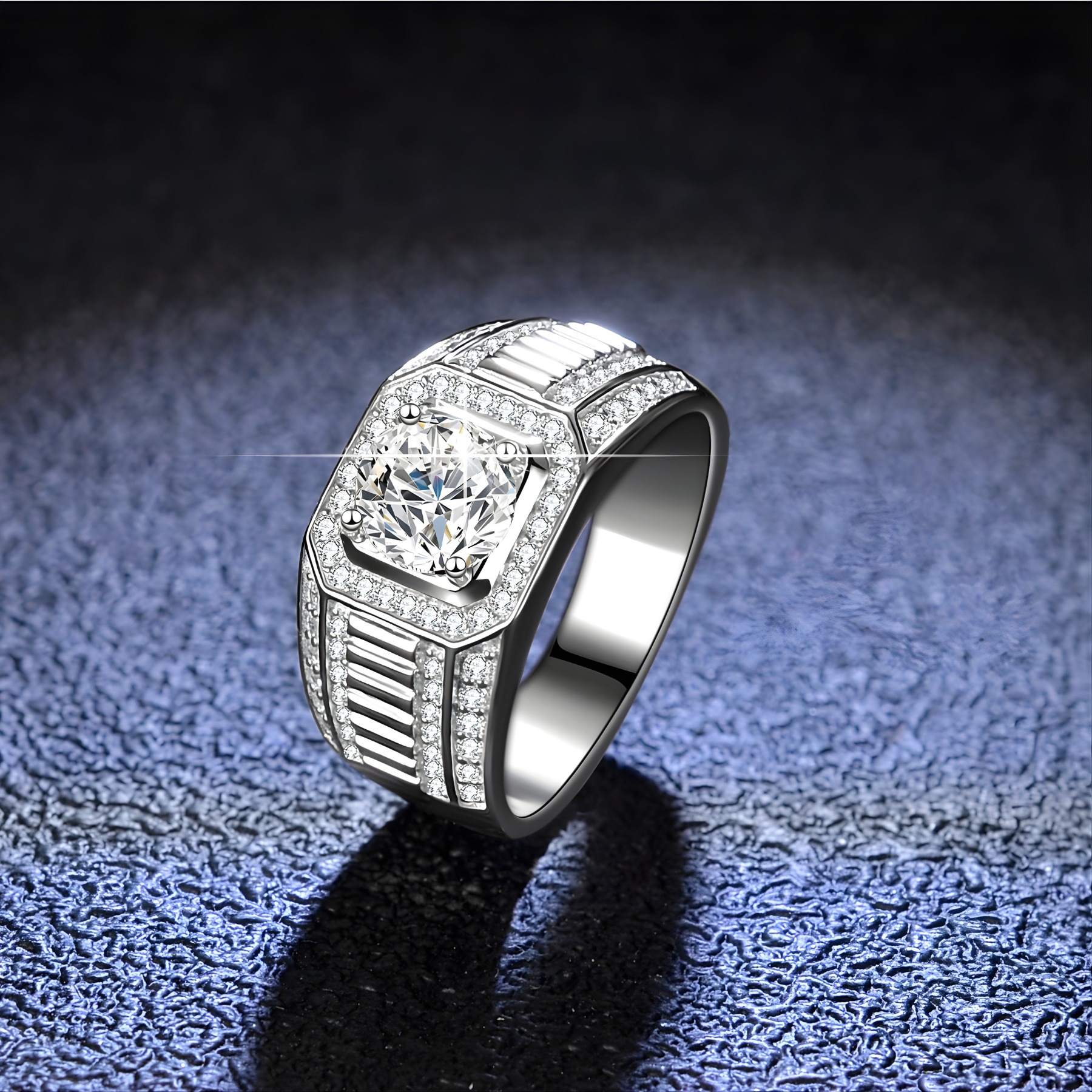 Bold Moissanite Statement Ring – 1CT | 925 Sterling Silver