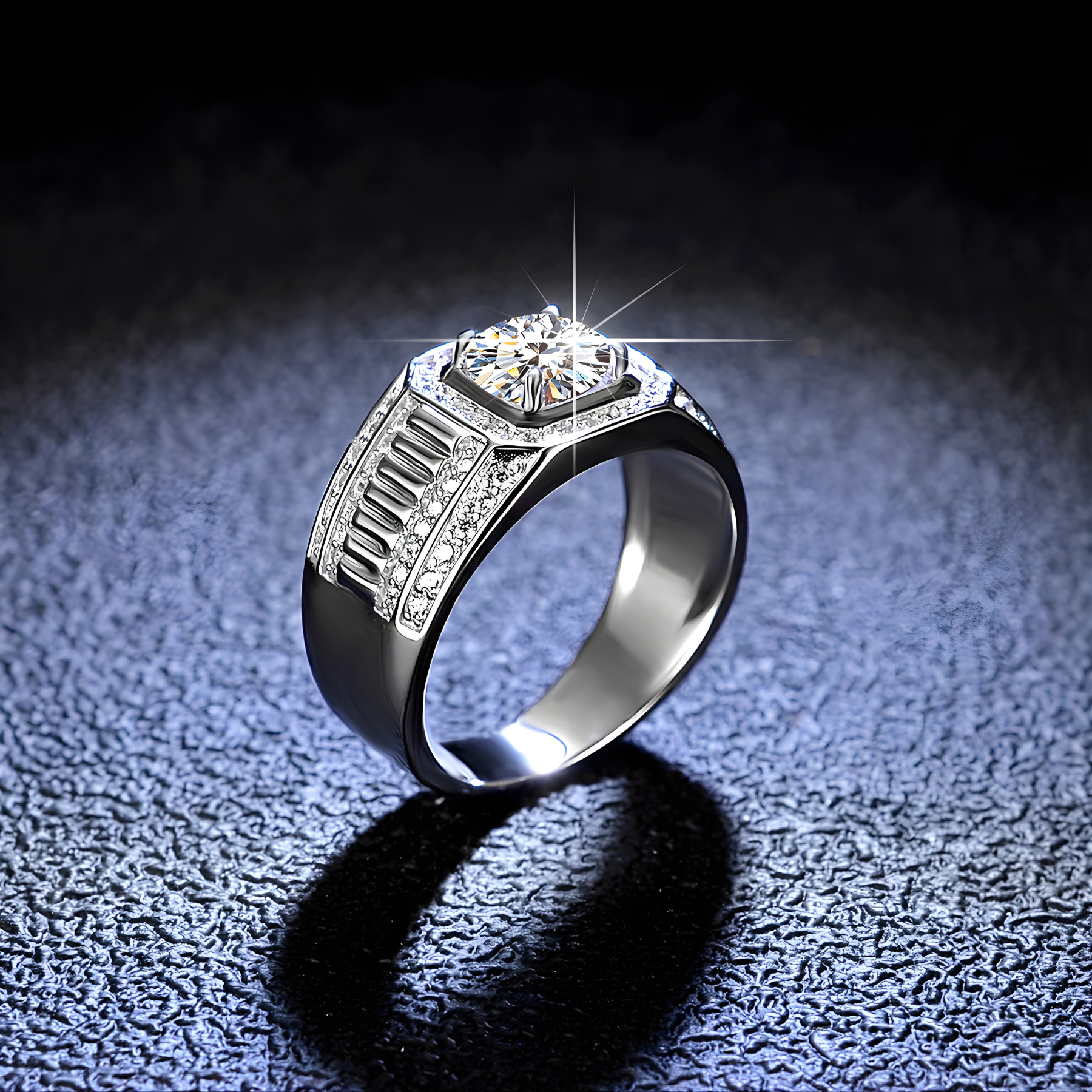 Bold Moissanite Statement Ring – 1CT | 925 Sterling Silver