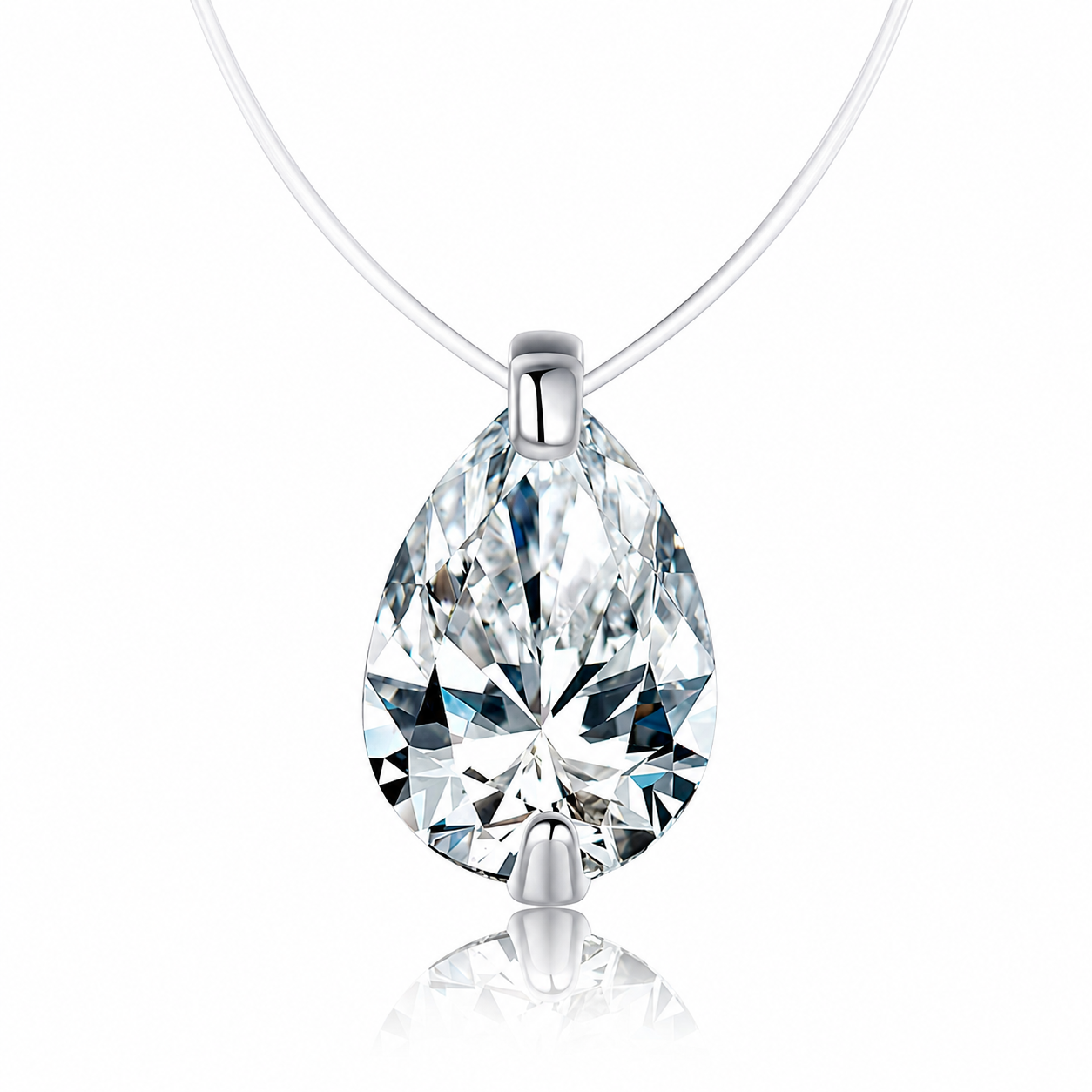 Pear Cut CZ Pendant Necklace – S925 Sterling Silver