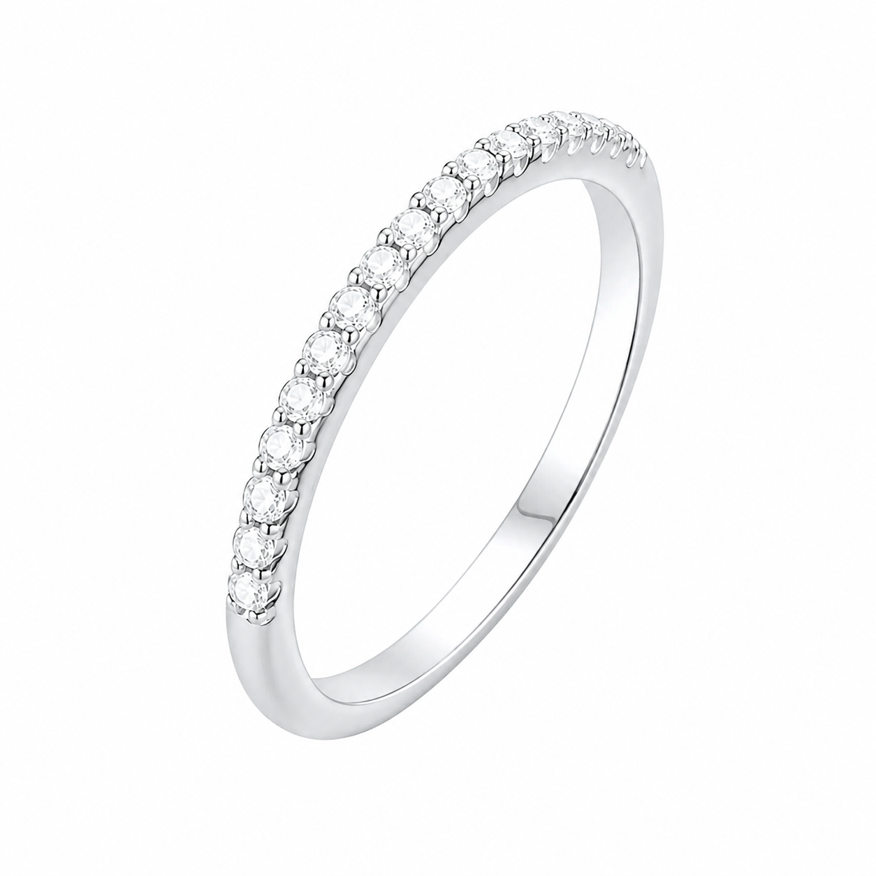 Minimal Moissanite Band Ring-0.3 Carat | 925 Sterling Silver
